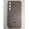Чехол силиконовый Samsung S26 MagSafe цветной с кольцом серый