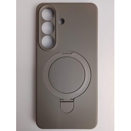 Чехол силиконовый Samsung S26 MagSafe цветной с кольцом серый