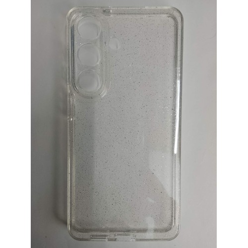 Чехол силиконовый Samsung S26 прозрачный с блестками SILVER