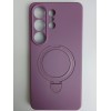 Чехол силиконовый Samsung S26 Ultra MagSafe цветной с кольцом черничный