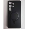 Чехол силиконовый Samsung S26 Ultra MagSafe цветной с кольцом черный