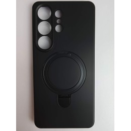 Чехол силиконовый Samsung S26 Ultra MagSafe цветной с кольцом черный