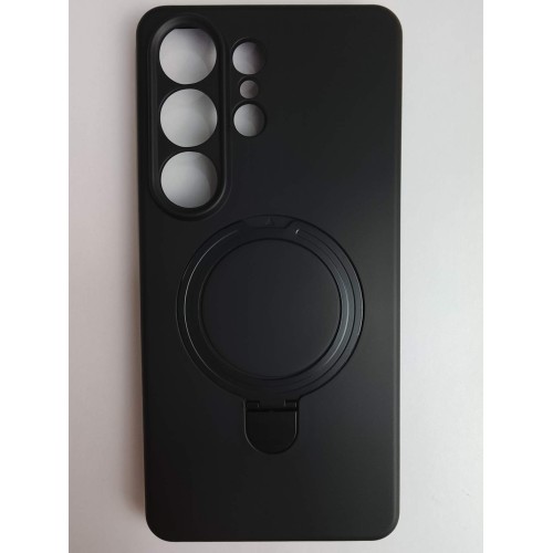 Чехол силиконовый Samsung S26 Ultra MagSafe цветной с кольцом черный