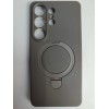 Чехол силиконовый Samsung S26 Ultra MagSafe цветной с кольцом серый
