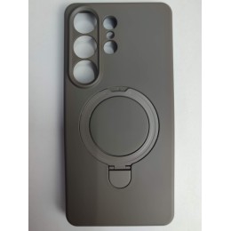 Чехол силиконовый Samsung S26 Ultra MagSafe цветной с кольцом серый