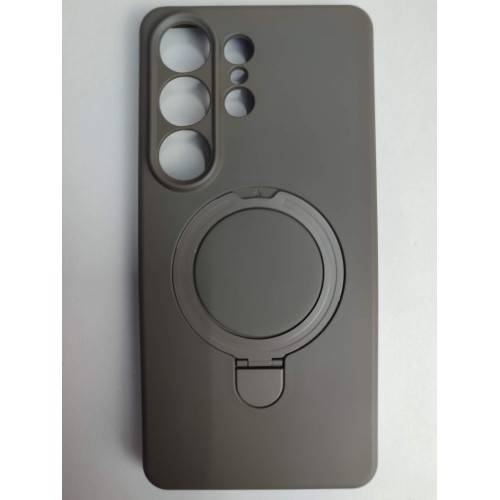 Чехол силиконовый Samsung S26 Ultra MagSafe цветной с кольцом серый