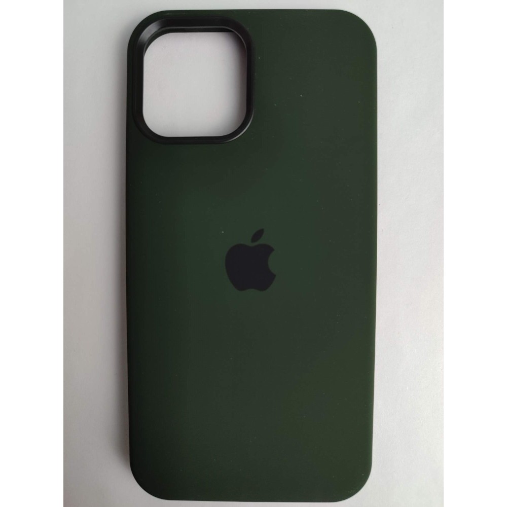 Чехол силиконовый Silicone Case MagSafe ORG iPhone 12/12 Pro темно-зеленый