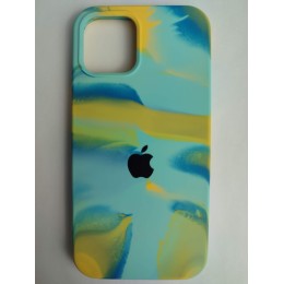 Чехол силиконовый Silicone Case ORG iPhone 12/12 Pro Rainbow палитра (02)