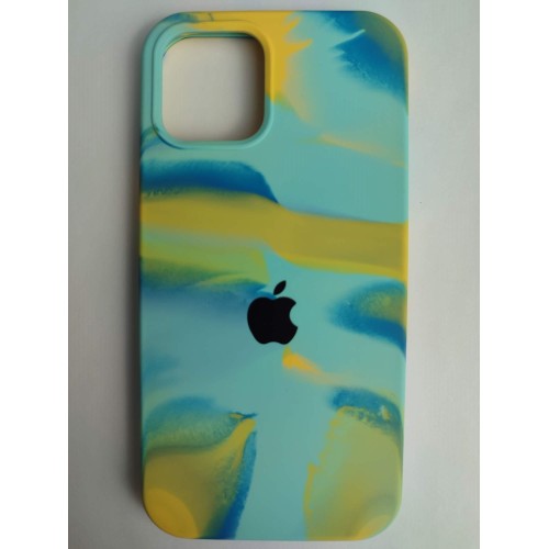 Чехол силиконовый Silicone Case ORG iPhone 12/12 Pro Rainbow палитра (02)