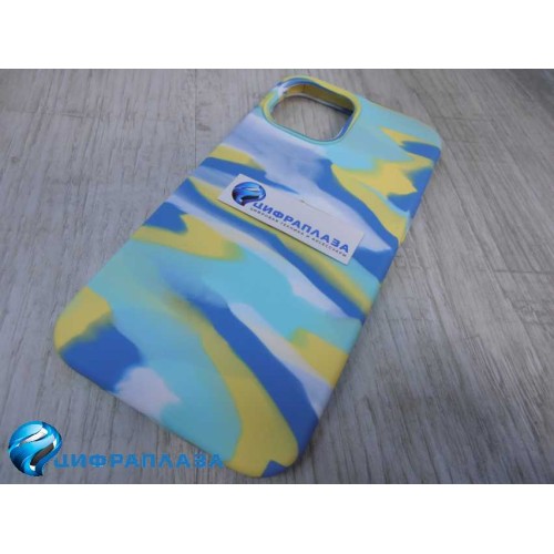 Чехол силиконовый Silicone Case ORG iPhone 12 Pro Max Rainbow палитра (02) *