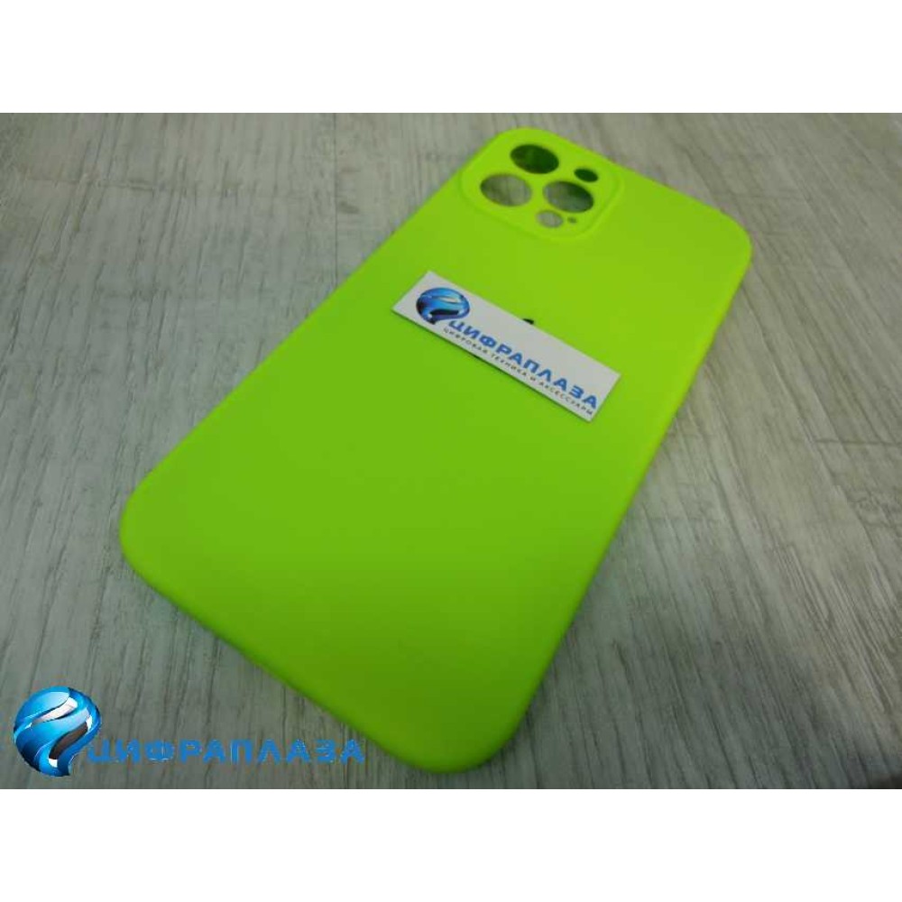 Чехол силиконовый Silicone Case ORG iPhone 12 Pro Max (защита камеры) (24) салатовый