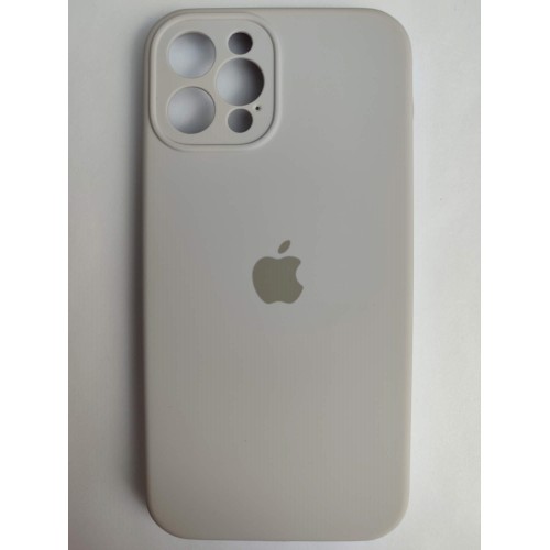 Чехол силиконовый Silicone Case ORG iPhone 12 Pro (защита камеры) бежевый (10)
