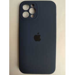 Чехол силиконовый Silicone Case ORG iPhone 12 Pro (защита камеры) темно-синий (07)
