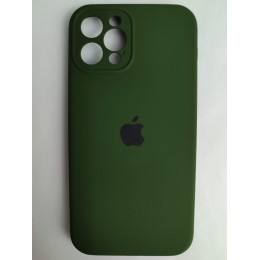 Чехол силиконовый Silicone Case ORG iPhone 12 Pro (защита камеры) темно-зеленый (40)