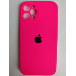 Чехол силиконовый Silicone Case ORG iPhone 12 Pro (защита камеры) ярко-розовый (23)