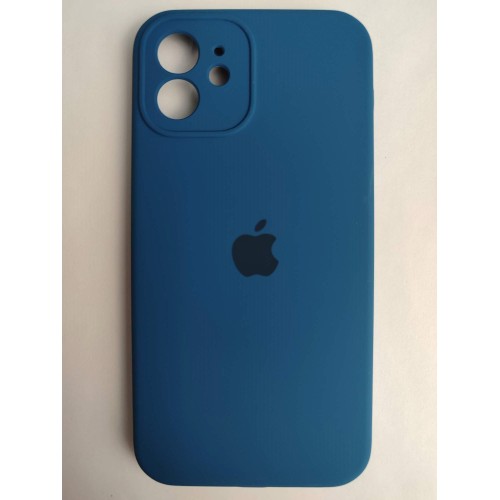 Чехол силиконовый Silicone Case ORG iPhone 12 (защита камеры) темно-синий (16)