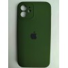 Чехол силиконовый Silicone Case ORG iPhone 12 (защита камеры) темно-зеленый (40)