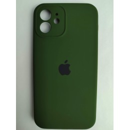 Чехол силиконовый Silicone Case ORG iPhone 12 (защита камеры) темно-зеленый (40)