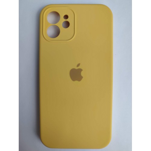 Чехол силиконовый Silicone Case ORG iPhone 12 (защита камеры) желтый (04)