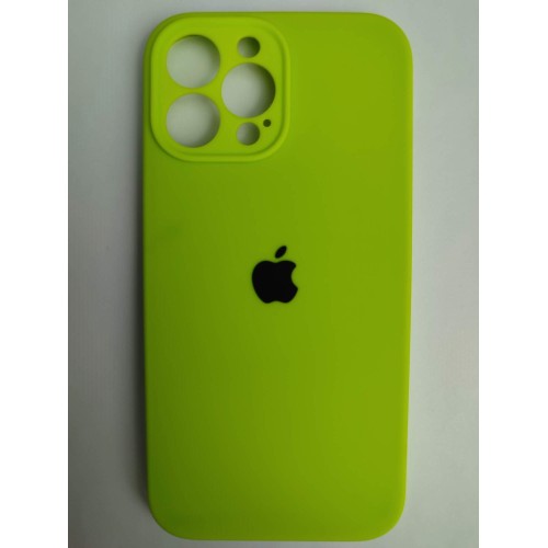Чехол силиконовый Silicone Case ORG iPhone 13 Pro Max (защита камеры) салатовый (24)