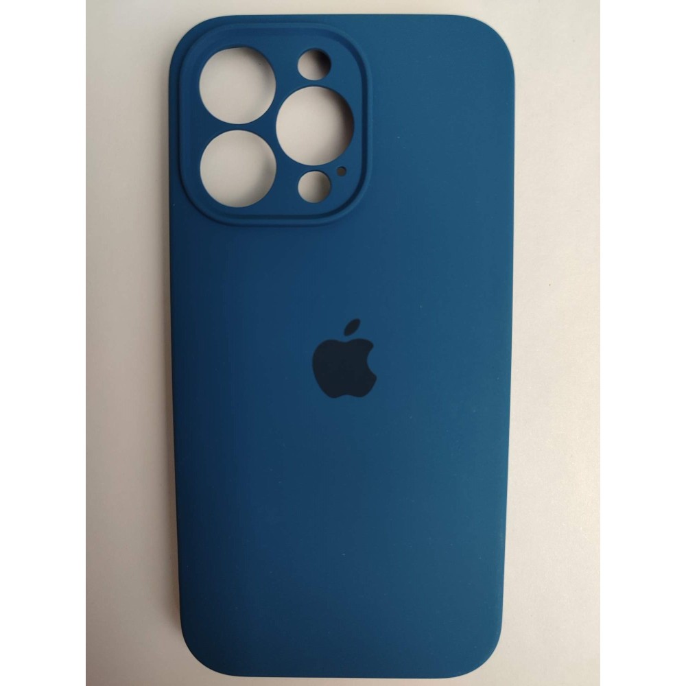 Чехол силиконовый Silicone Case ORG iPhone 13 Pro (защита камеры) темно-синий (16)