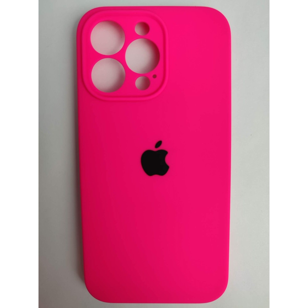 Чехол силиконовый Silicone Case ORG iPhone 13 Pro (защита камеры) ярко-розовый (23)
