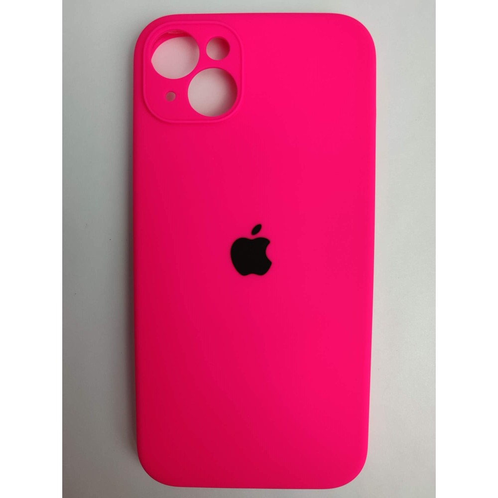 Чехол силиконовый Silicone Case ORG iPhone 14 Plus (защита камеры) ярко-розовый (23)