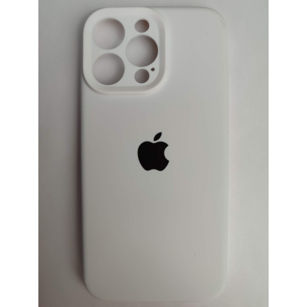 Чехол силиконовый Silicone Case ORG iPhone 14 Pro Max (защита камеры) белый (01)