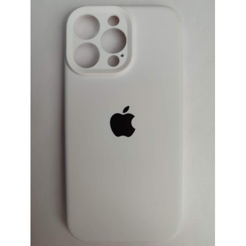 Чехол силиконовый Silicone Case ORG iPhone 14 Pro Max (защита камеры) белый (01) 