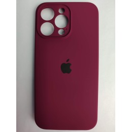 Чехол силиконовый Silicone Case ORG iPhone 14 Pro Max (защита камеры) бордовый