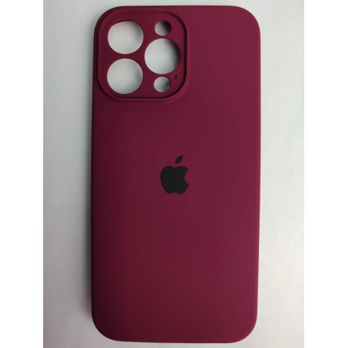 Чехол силиконовый Silicone Case ORG iPhone 14 Pro Max (защита камеры) бордовый