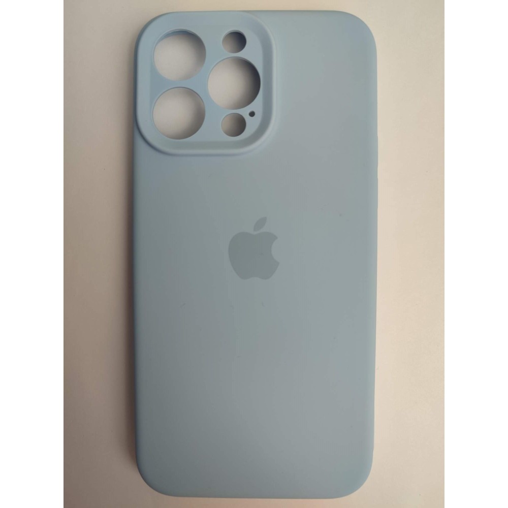 Чехол силиконовый Silicone Case ORG iPhone 14 Pro Max (защита камеры) голубой