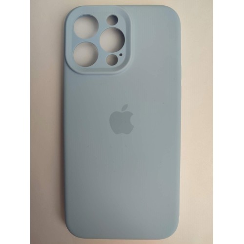 Чехол силиконовый Silicone Case ORG iPhone 14 Pro Max (защита камеры) голубой 