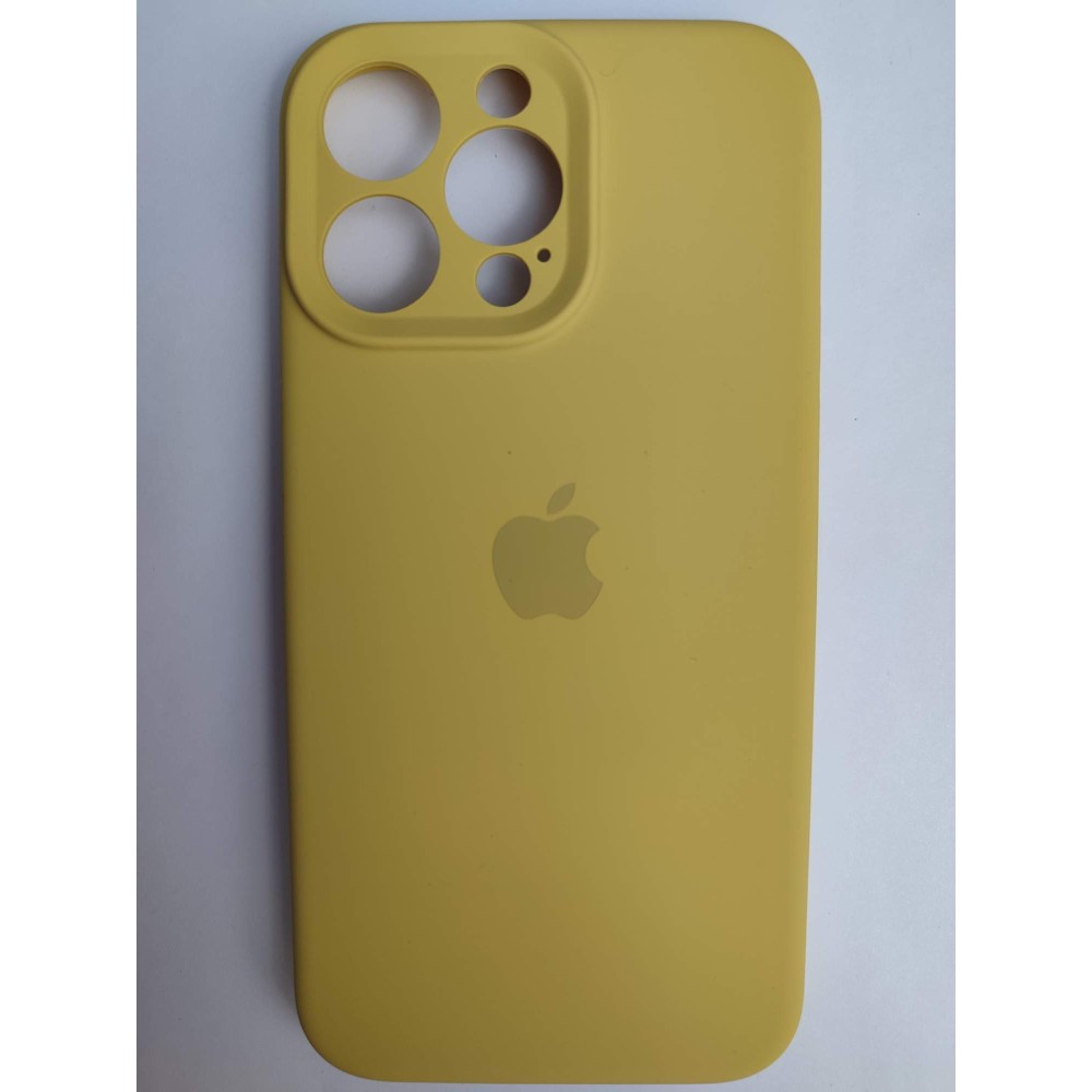 Чехол силиконовый Silicone Case ORG iPhone 14 Pro Max (защита камеры) горчичный