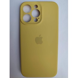 Чехол силиконовый Silicone Case ORG iPhone 14 Pro Max (защита камеры) горчичный 