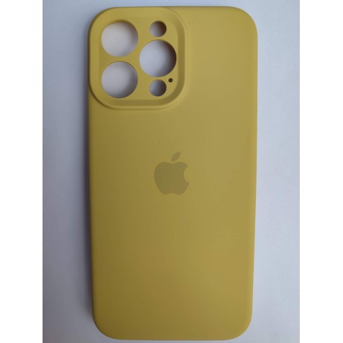 Чехол силиконовый Silicone Case ORG iPhone 14 Pro Max (защита камеры) горчичный 
