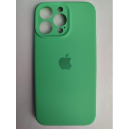 Чехол силиконовый Silicone Case ORG iPhone 14 Pro Max (защита камеры) мятный (12)