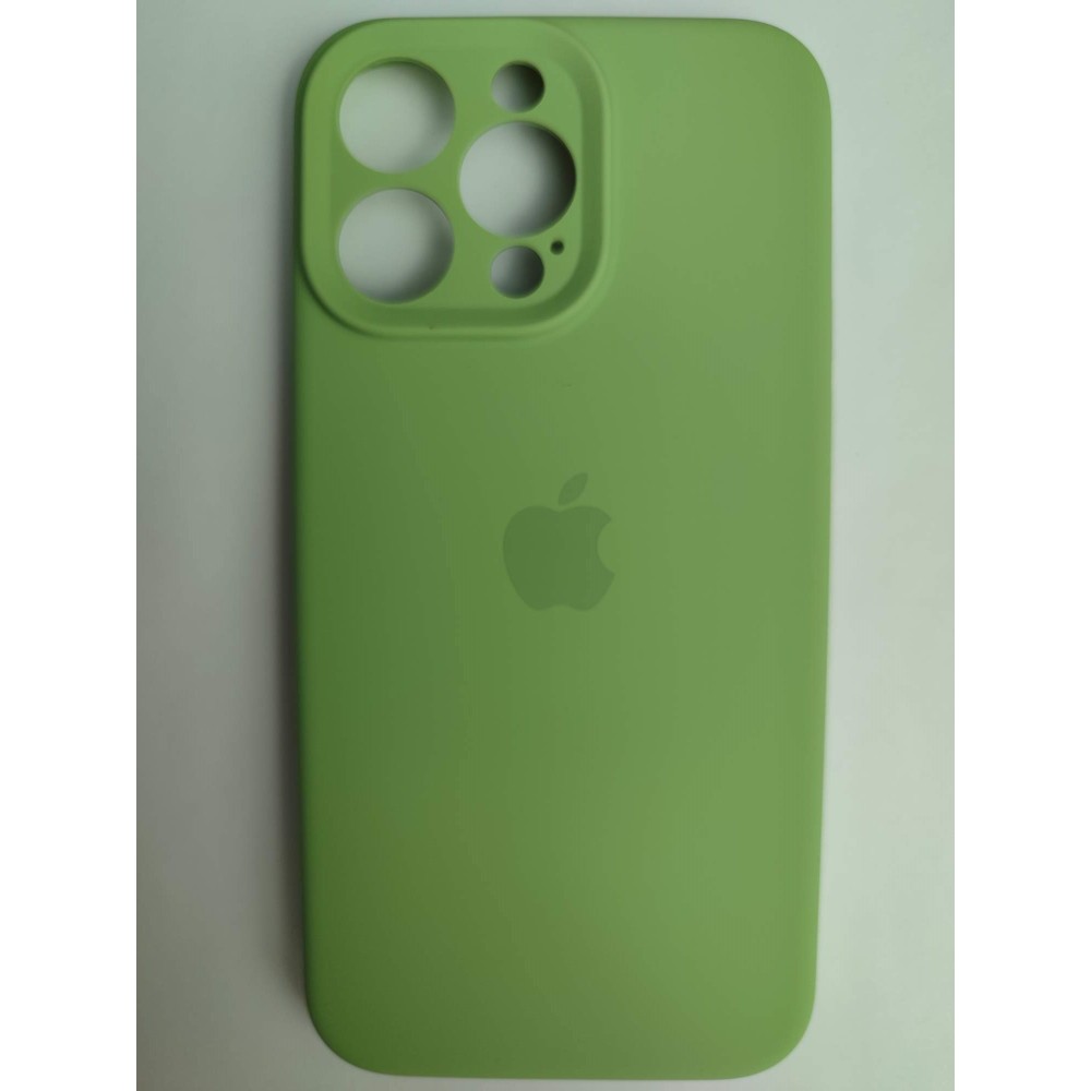 Чехол силиконовый Silicone Case ORG iPhone 14 Pro Max (защита камеры) светло-зеленый