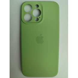 Чехол силиконовый Silicone Case ORG iPhone 14 Pro Max (защита камеры) светло-зеленый 