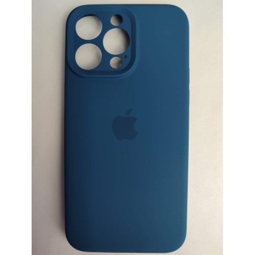Чехол силиконовый Silicone Case ORG iPhone 14 Pro Max (защита камеры) темно-синий (16)