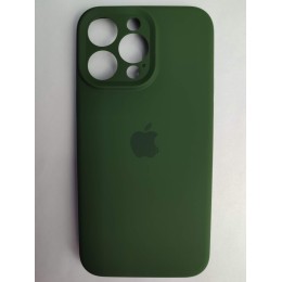 Чехол силиконовый Silicone Case ORG iPhone 14 Pro Max (защита камеры) темно-зеленый (14)