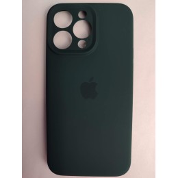 Чехол силиконовый Silicone Case ORG iPhone 14 Pro Max (защита камеры) темно-зеленый (21)