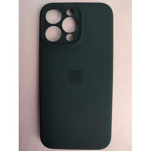 Чехол силиконовый Silicone Case ORG iPhone 14 Pro Max (защита камеры) темно-зеленый (21)