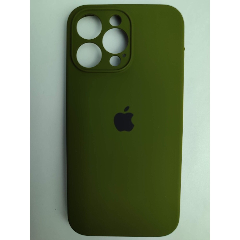 Чехол силиконовый Silicone Case ORG iPhone 14 Pro Max (защита камеры) темно-зеленый (29)