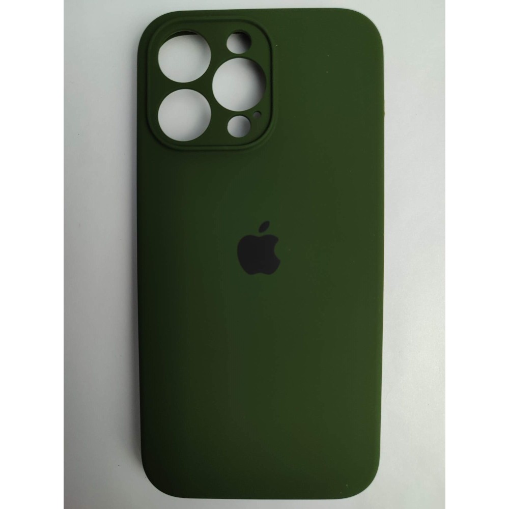 Чехол силиконовый Silicone Case ORG iPhone 14 Pro Max (защита камеры) темно-зеленый (40)