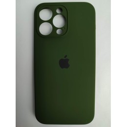 Чехол силиконовый Silicone Case ORG iPhone 14 Pro Max (защита камеры) темно-зеленый (40)