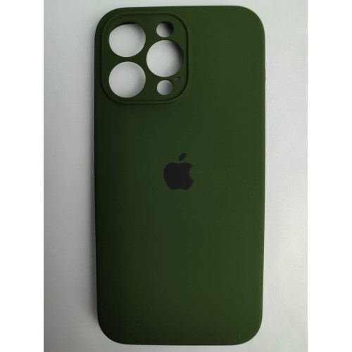 Чехол силиконовый Silicone Case ORG iPhone 14 Pro Max (защита камеры) темно-зеленый (40)