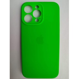 Чехол силиконовый Silicone Case ORG iPhone 14 Pro Max (защита камеры) ярко-зеленый (10)