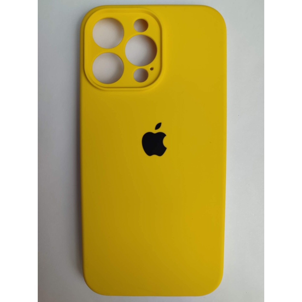 Чехол силиконовый Silicone Case ORG iPhone 14 Pro Max (защита камеры) желтый (03)