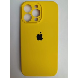Чехол силиконовый Silicone Case ORG iPhone 14 Pro Max (защита камеры) желтый (03)